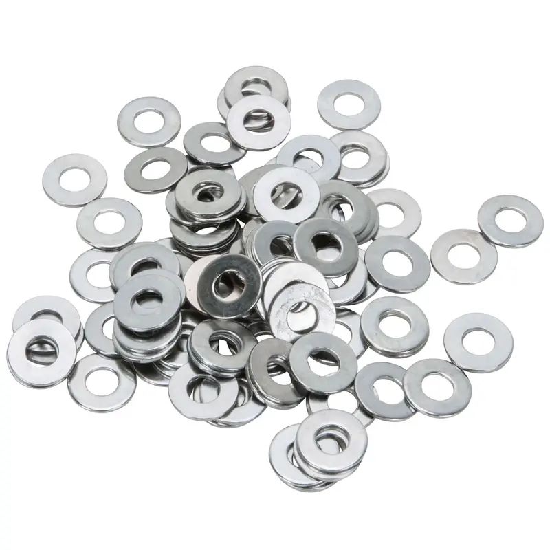 #1/4-F-100 Chrome-Plated Flat Washers – 1/4" Diameter, Pack Of 100 1