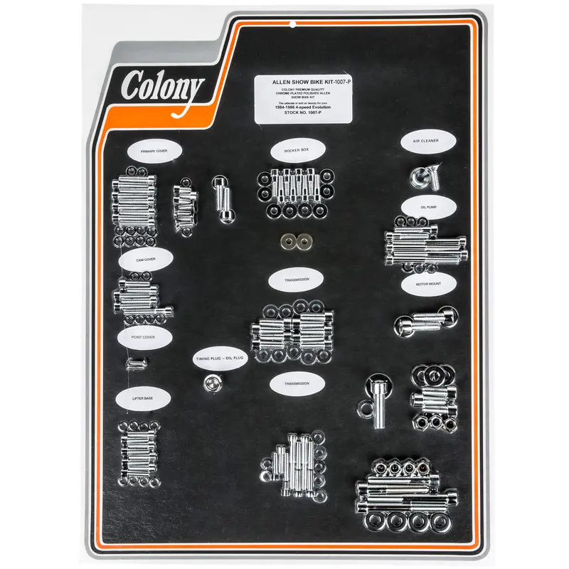 #1007-P Smooth Chrome Allen Show Kit For 1984–1986 Evo 4-Speed Harley-Davidson Models 1