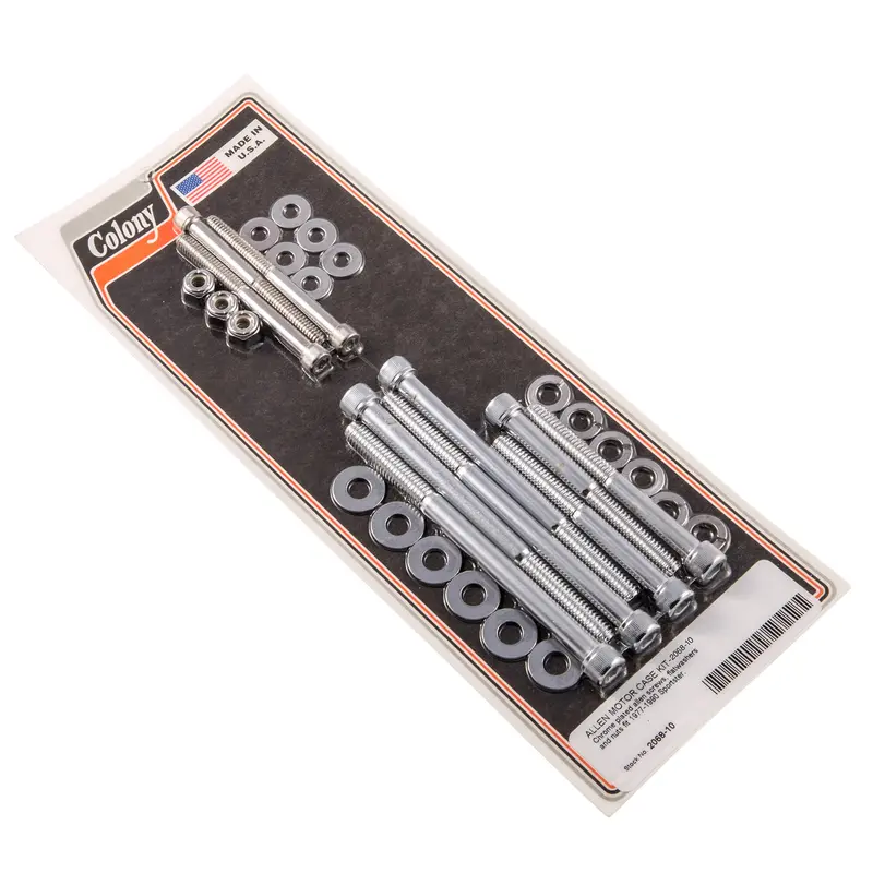 #2068-10 Chrome Allen Screw Motor Case Kit For 1977–1990 Harley-Davidson Sportster Models 1