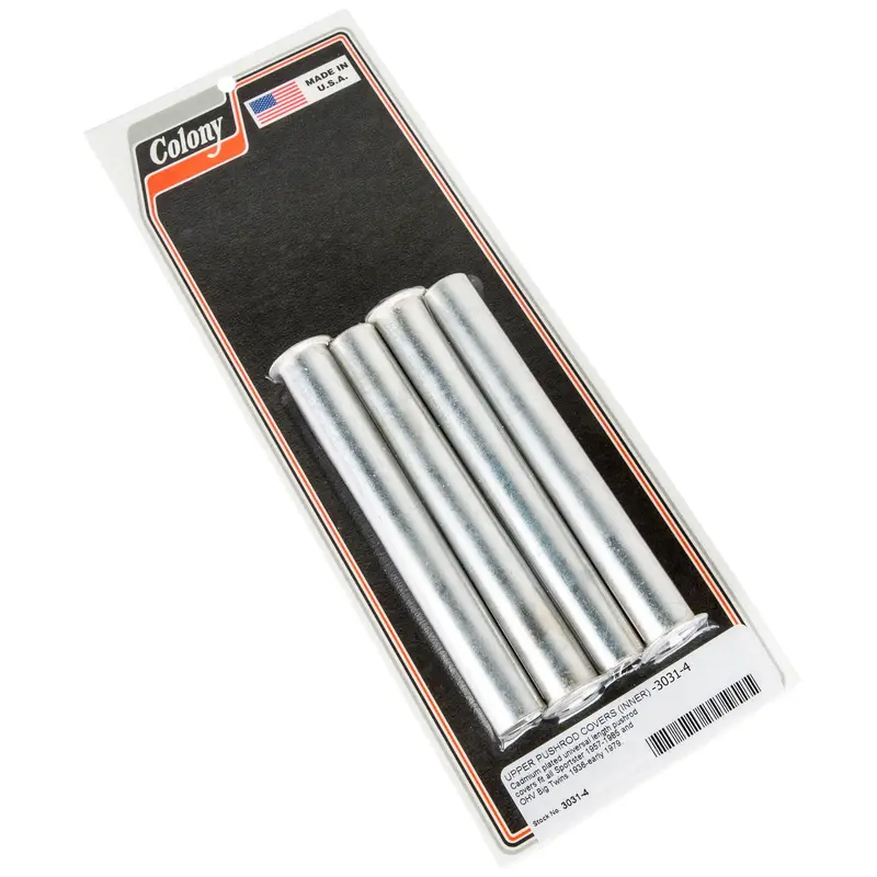 #3031-4 Upper Inner Pushrod Covers – Cad Plated, For 1957–1985 Sportster & 1936–1983 Ohv Big Twin Harley-Davidsons 1
