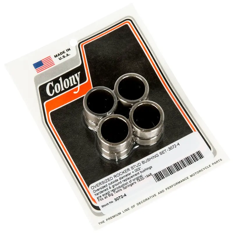 #3072-4 Oversized Rocker Stud Bushing Set (+.003”) – For 1930–1948 Harley-Davidson Big Twin Springers 1