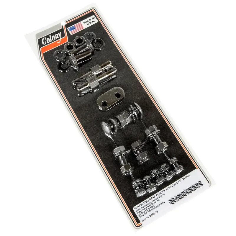 #3077-4 Rear Fender Mounting Kit – Parkerized, For 1929–1952 Harley-Davidson 45 Solo Models 1