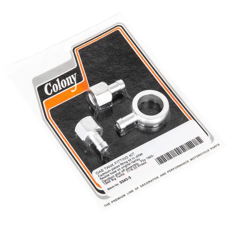 #3340-3 Gas Tank Fitting Kit 1949 Harley-Davidson Big Twins - Cad Plated 1