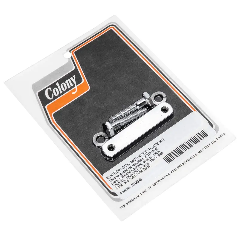 #3700-5 Chrome Ignition Coil Mount Plate For 1985–2003 Xl, 1994–2001 Touring, 1991–1999 Softail, And 1991–1994 Dyna 1