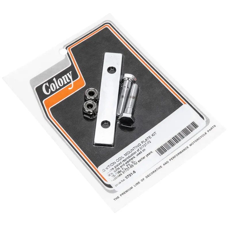 #3701-5 Chrome Ignition Coil Mounting Plate Kit For 1949–1959 Big Twins And 1952–1970 K/Xl Harley-Davidsons 1