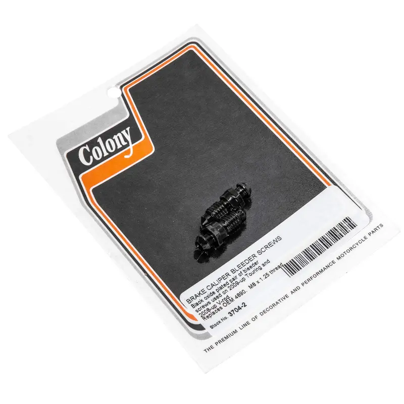 #3704-2 Black Oxide Brake Caliper Bleeder Screws For 2009+ Touring And 2008+ V-Rod Harley-Davidsons 1