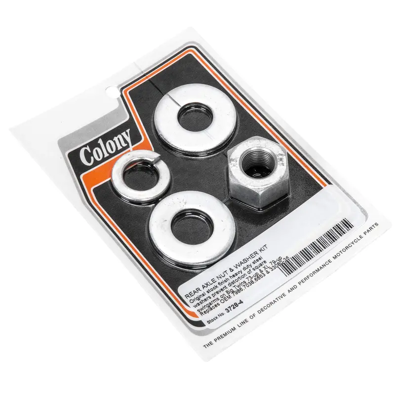 #3728-4 Rear Axle Nut And Washer Kit For 1973+ Harley-Davidson Big Twins & 1979+ Xl Models 1