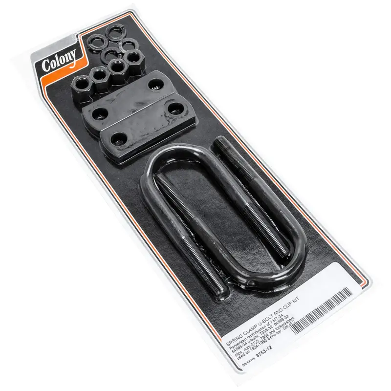 #3753-12 Parkerized Spring Clamp U-Bolt Kit For 1934–1950 Harley-Davidson Servi-Car 1