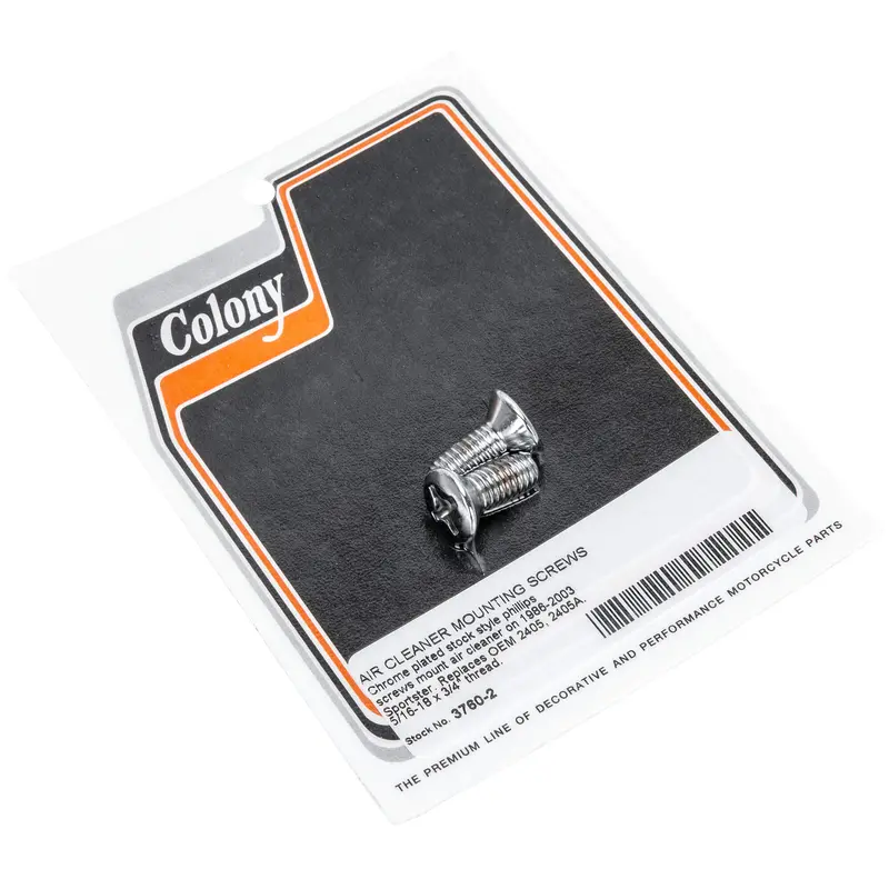#3760-2 Chrome-Plated Air Cleaner Mounting Screws For 1986–2003 Harley-Davidson Xl Series 1