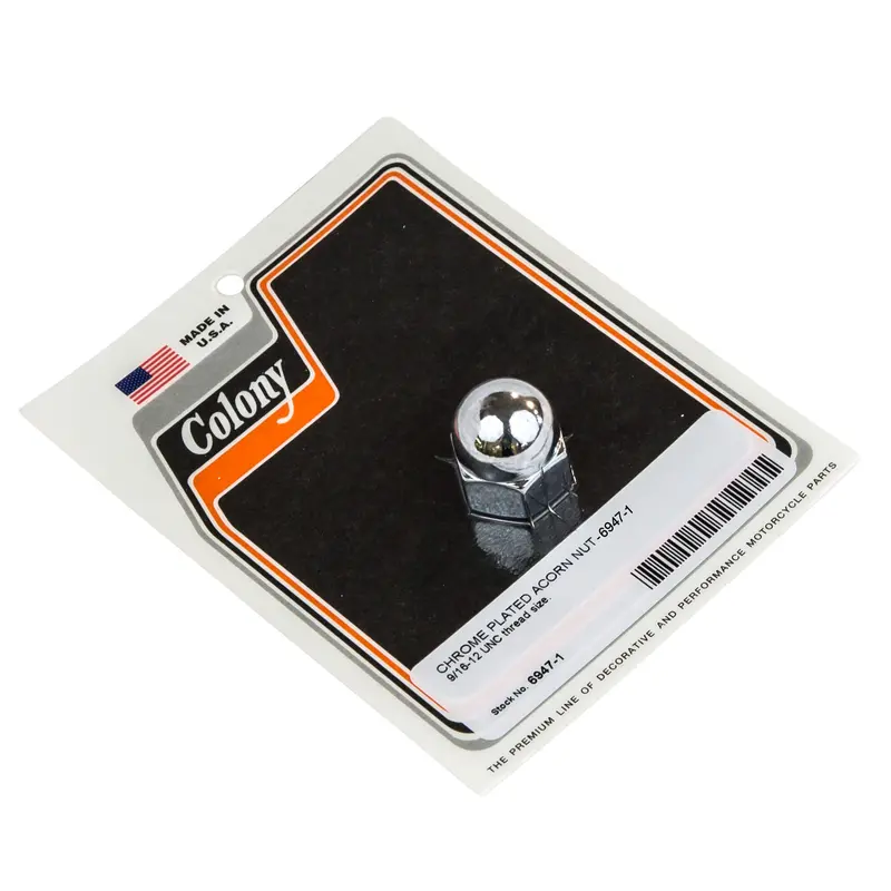 #6947-1 Chrome 9/16-12 Unc Acorn Nut – Precision-Machined Fastener 1