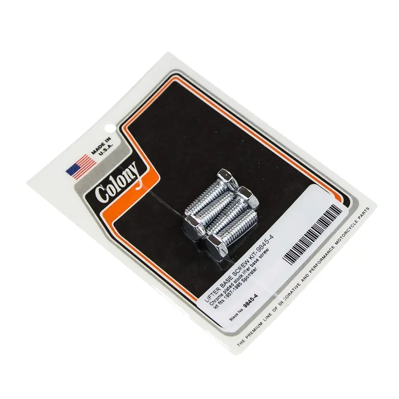 #9845-4 Chrome Lifter Base Hex Screw Kit For 1957–1985 Harley-Davidson Sportster 1