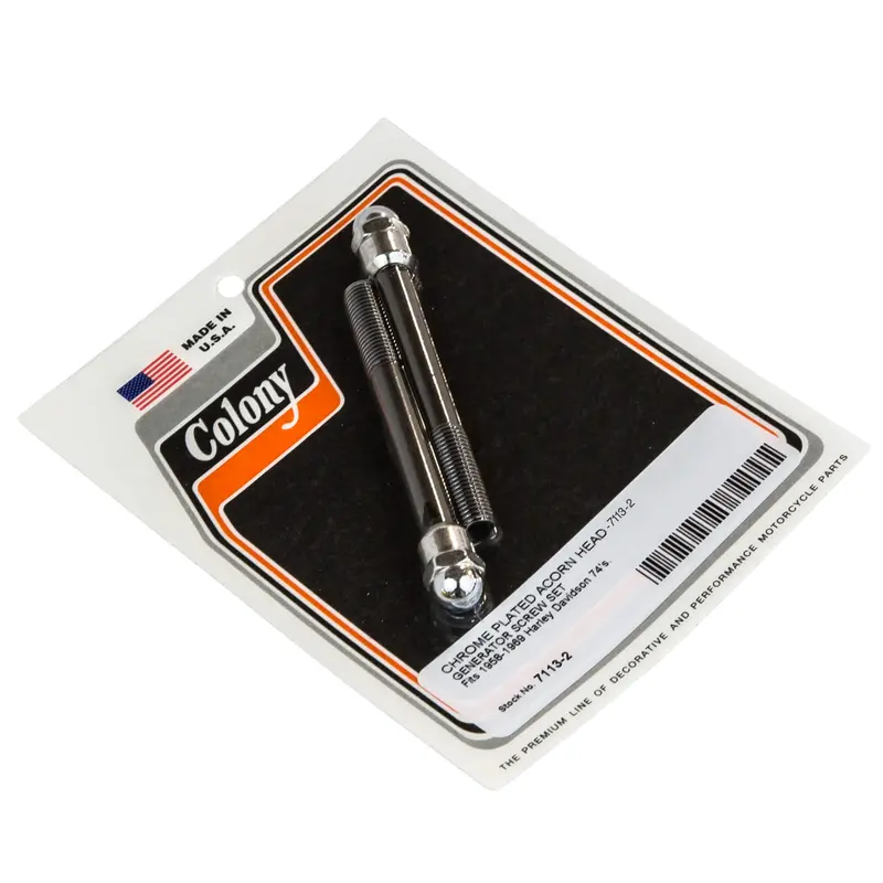 Chrome Acorn Head Generator Screw Set #7113-2 – For 1958–1969 Harley-Davidson 74S 1