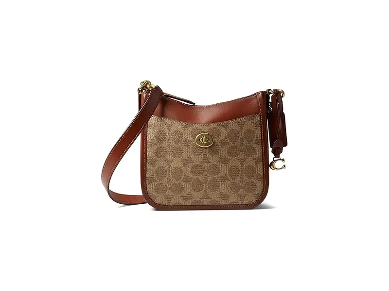 Coach Cc391-B4Nq4 Floral-Print Beige Leather Crossbody Bag For Adults 1