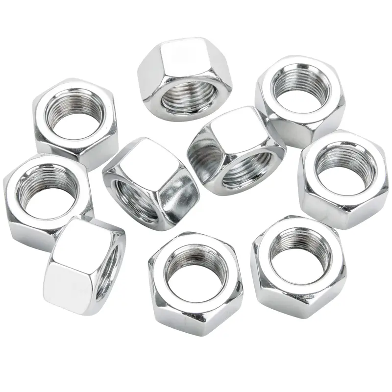 #Hn-417 Chrome 5/8-18 Hex Nuts – 10-Piece Pack For Heavy-Duty Applications 1