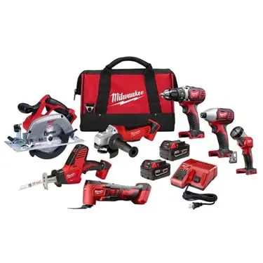 Milwaukee M18 7-Tool Cordless Combo Kit – Includes Two Batteries – Open Box 1