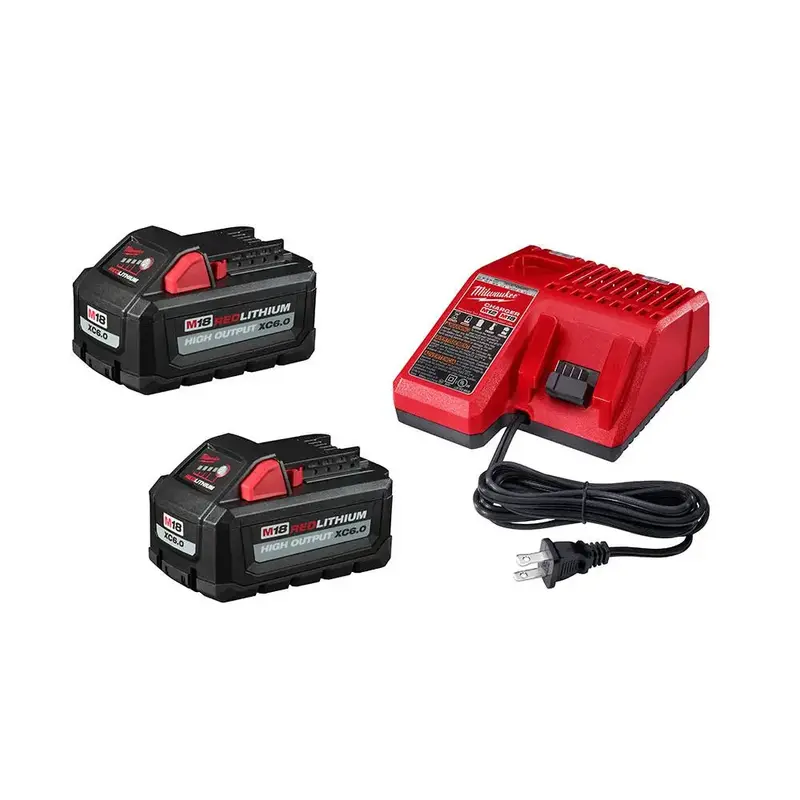 Milwaukee M18 High Output Starter Kit – Two 6.0 Ah Batteries & Charger (Open-Box) 1