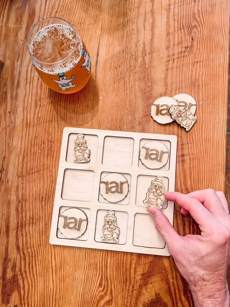 Mini Tic Tac Toe Game Board | Portable Wooden Travel Puzzle 1