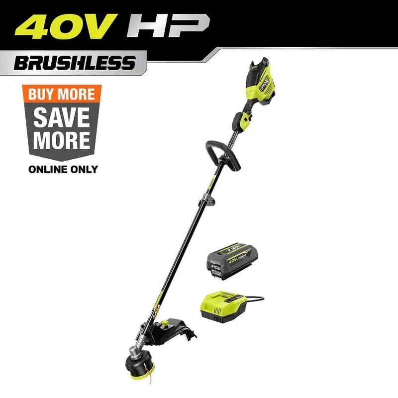 Open-Box Ryobi 40V Hp Whisper Series 17" Cordless String Trimmer With Battery & Charger 1