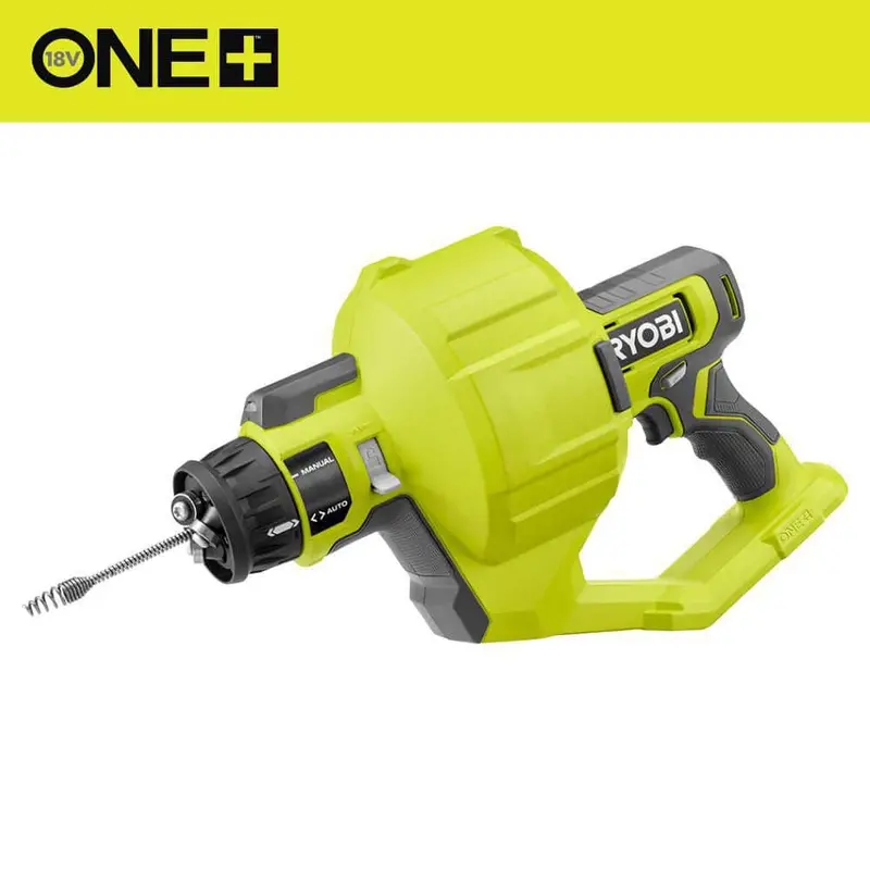Open-Box Ryobi One+ 18V Cordless Drain Auger – 25 Ft Cable, Auto Feed & Led Guidance 1