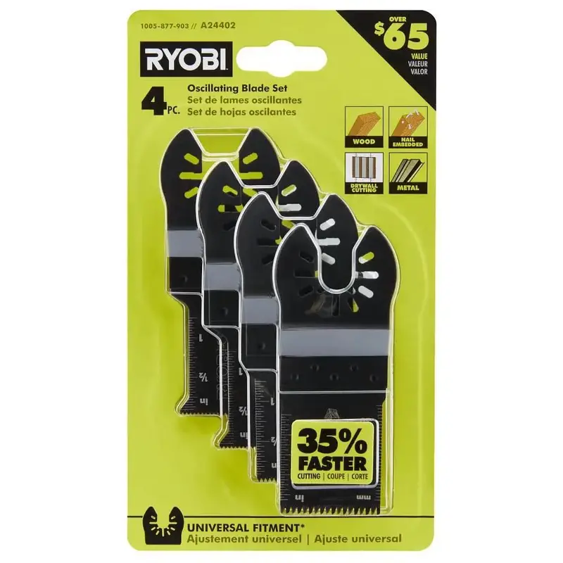 Ryobi 4-Piece Oscillating Multi-Tool Blade Set For Wood & Metal – Open Box 1
