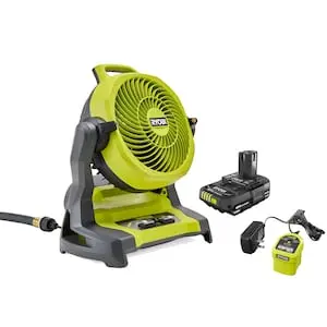 Ryobi One+ 18V Cordless 7.5-Inch Bucket-Mount Misting Fan Kit With 1.5Ah Battery And Charger 1