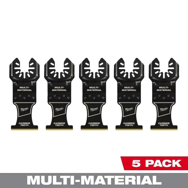 Universal Carbide Oscillating Multi-Tool Blade Set – 1-3/8-Inch Wood & Metal Cutting, 5-Pack (Open Box) 1